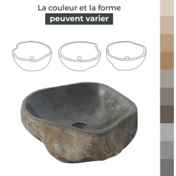 Vasque a poser en pierre de Rivière XXL