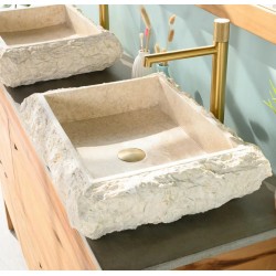 Vasque en marbre crème