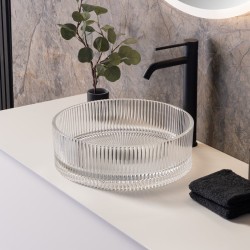 Vasque en verre texturé