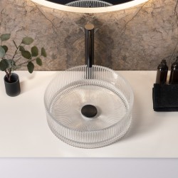 Vasque en verre texturé