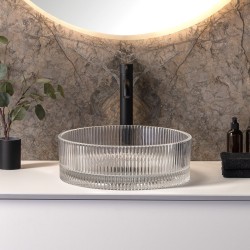 Vasque en verre texturé