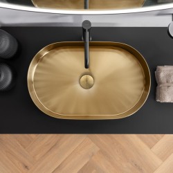 Vasque en Acier inoxydable revêtement or brossé
