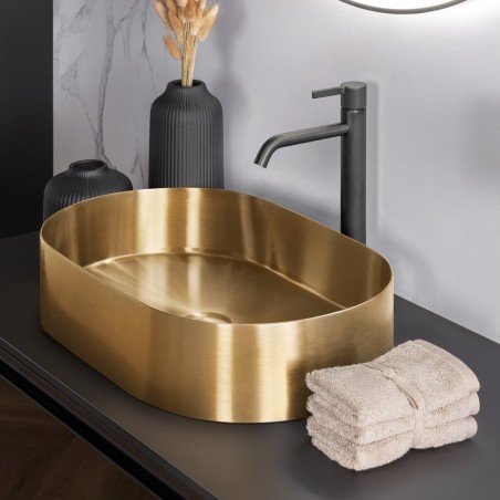 Vasque en Acier inoxydable revêtement or brossé