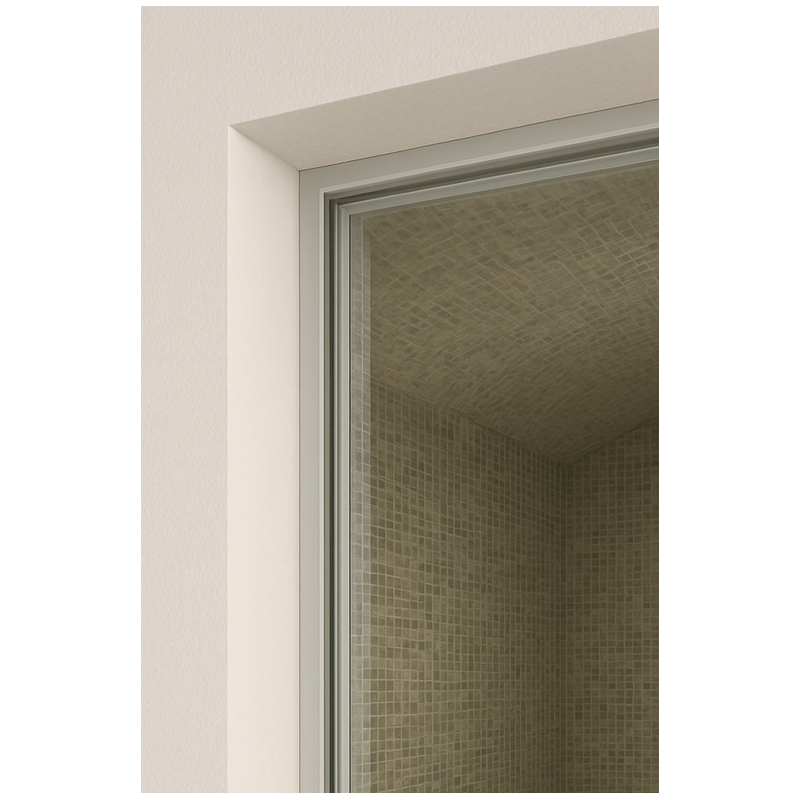 Cadre de porte hammam, sauna, grotte de sel en aluminium anodisé