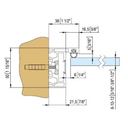 Cadre de porte hammam, sauna, grotte de sel en aluminium anodisé
