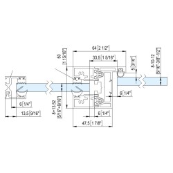 Cadre de porte hammam, sauna, grotte de sel en aluminium anodisé