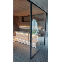 Cadre de porte hammam, sauna, grotte de sel en aluminium anodisé