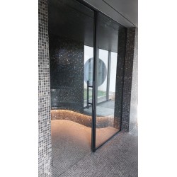 Cadre de porte hammam, sauna, grotte de sel en aluminium anodisé