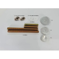 Paire de poignées pour porte en verre hammam en Inox 304 - longueur 500mm