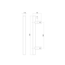 Paire de poignées pour porte en verre hammam en Inox 304 - longueur 500mm