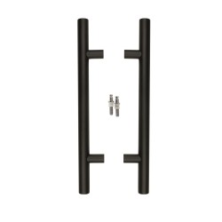 Paire de poignées noire pour porte en verre hammam e longueur 500mm