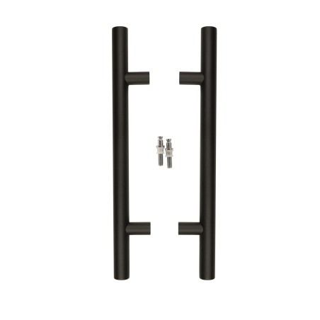 Paire de poignées noire pour porte en verre hammam e longueur 500mm