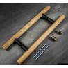 Paire de poignées en chêne pour porte en verre sauna  longueur 500mm