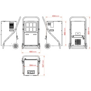 Schéma déshumidificateur industriels mobiles DEH-500i