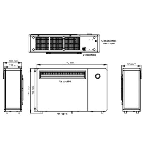 Schéma déshumidificateur d'ambiance DEH-800wp et 1200wp